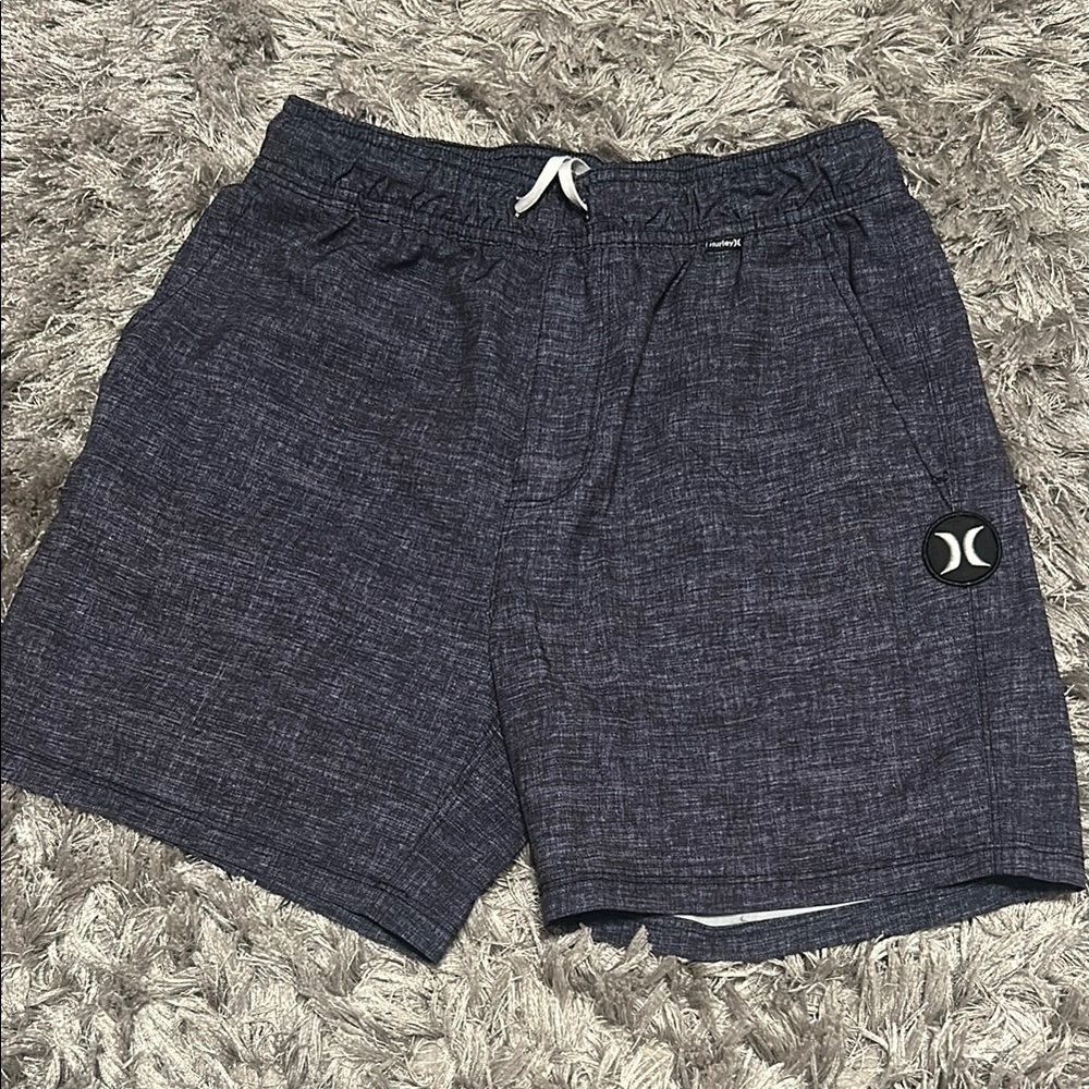 Hurley Blue Athletic Shorts with Elastic Waistband